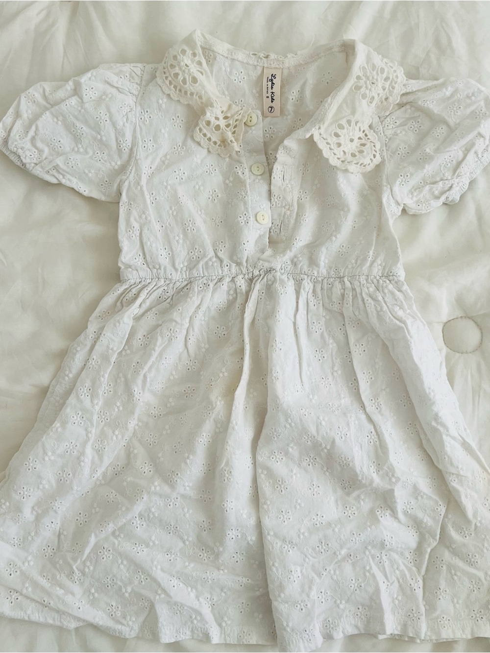 Eyelet Cotton White Dress for toddler